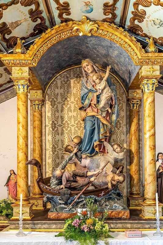 Madonna in the interior of the chapel Capela de Nossa Senhora da Guia in Vila do Conde