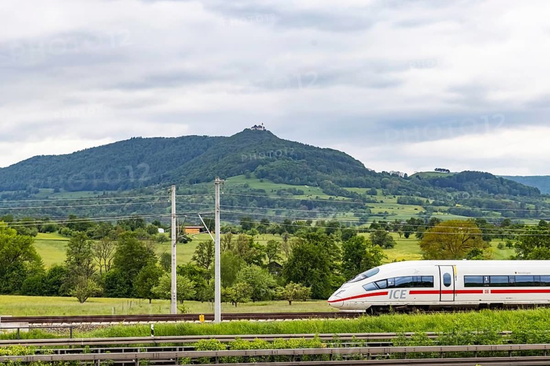 ICE of Deutsche Bahn AG underway on the new Wendlingen to Ulm line