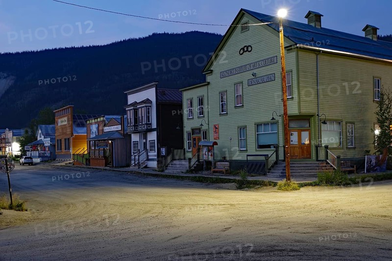 Evening atmosphere in the gold rush town of Dawson City