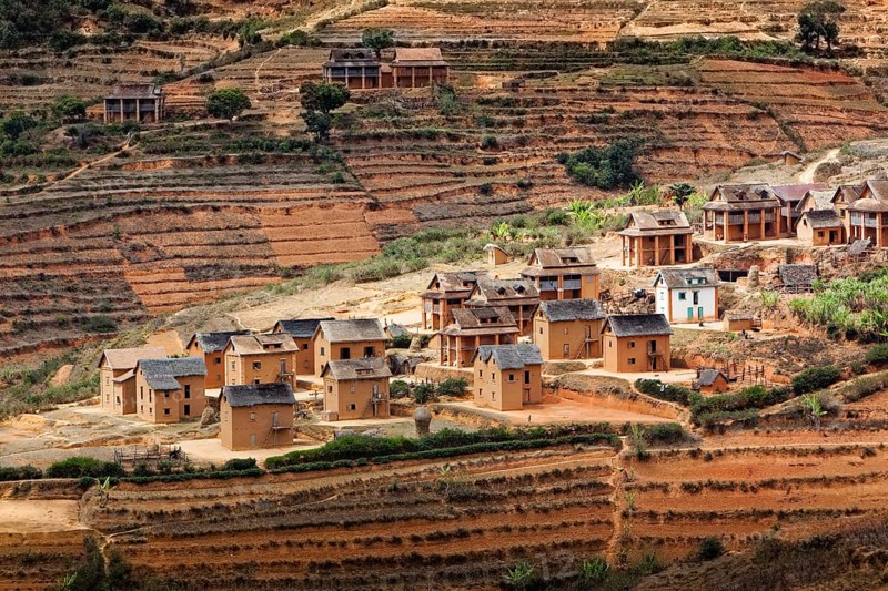 Small village of adobe buildings