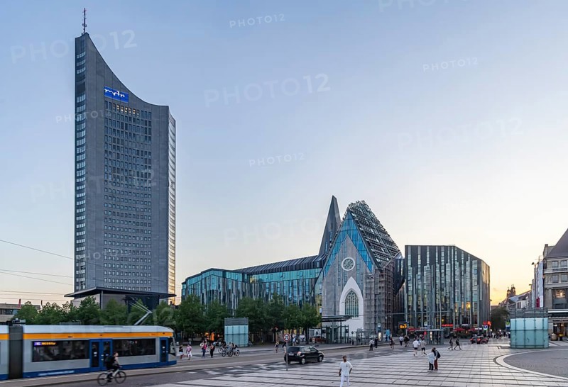 City view of Leipzig in the evening