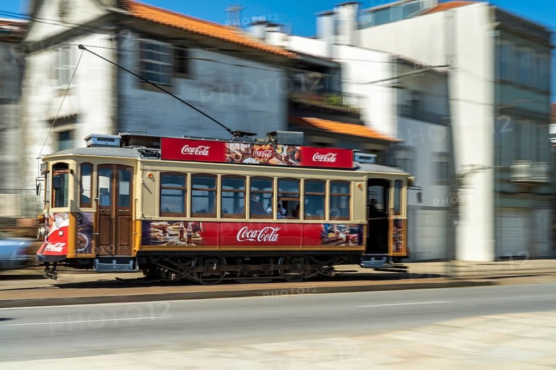 Historic tram Electrico in motion