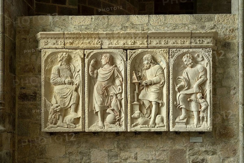 Limestone relief of the Four Evangelists Mark