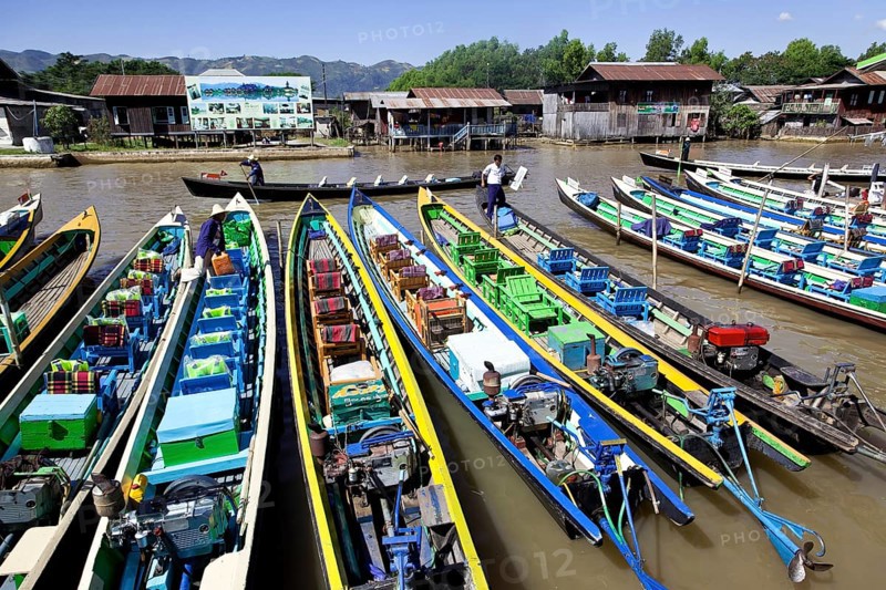 Boats at Inle Lake