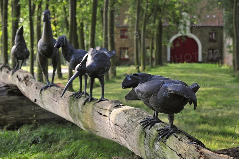 Work of art at the entrance of the Ter Doest Cistercian abbey farm