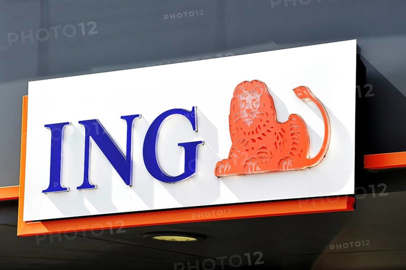 Signboard with logo of ING bank