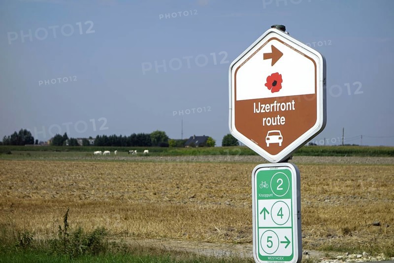 Signpost for the First World War One IJzerfrontroute