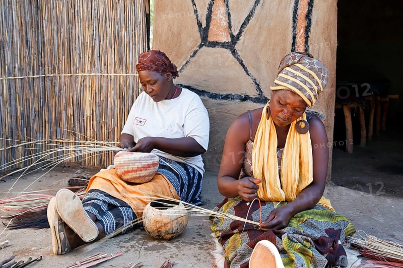 Women doing needlework