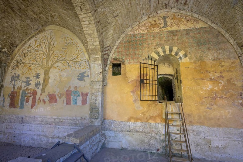 Water reservoir with 13th century fresco called Fonti dell'Abbondanza