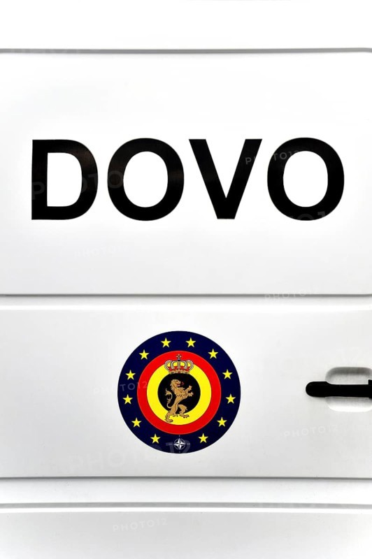 Symbol of Bomb disposal service DOVO on van