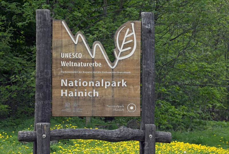 Entrance sign of the Hainich National Park