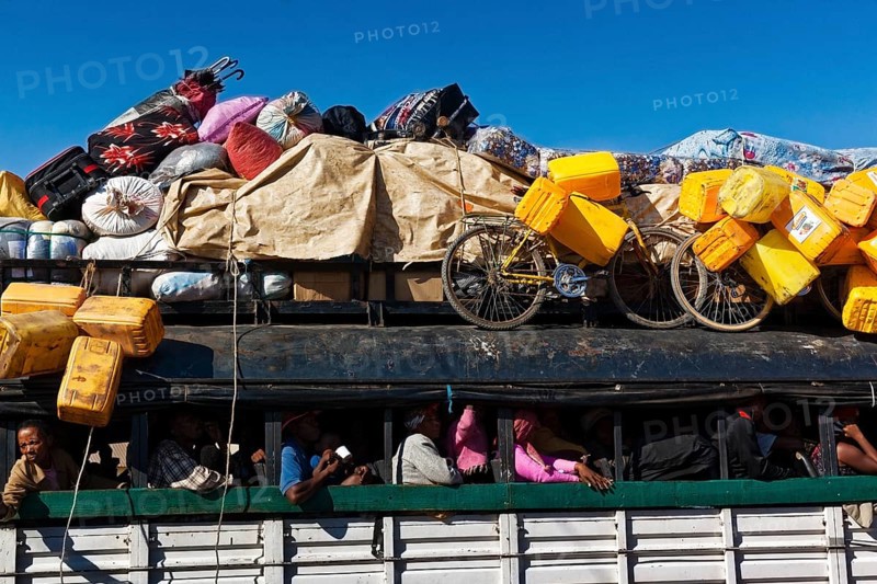 Fully loaded truck bus