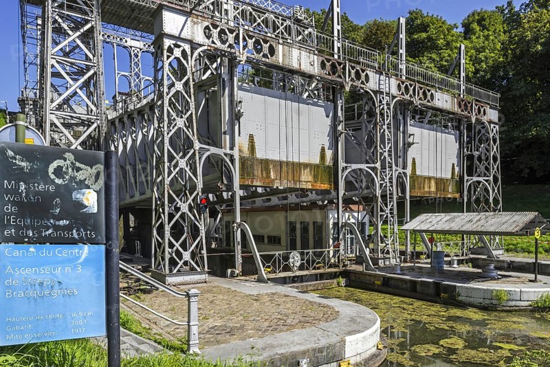 Hydraulic boat lift no. 3 on the old Canal du Centre at Strepy-Bracquegnies near La Louviere
