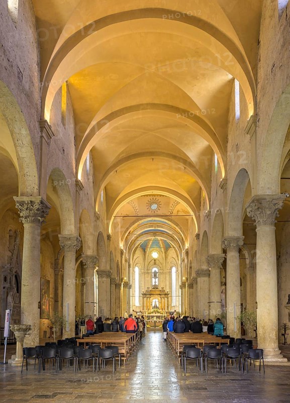 Interior view of the Cathedral di San Cerbone during a Mass on Holy Thursday
