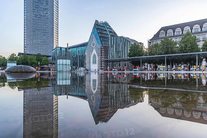 City view of Leipzig in the evening