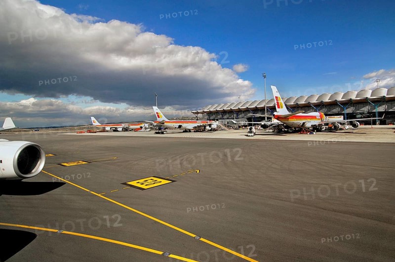Airfield with 3 Iberia jets