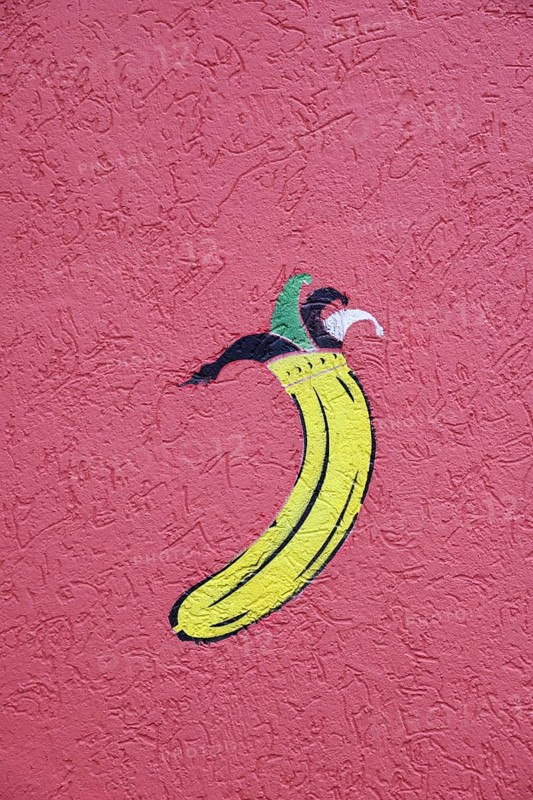 Banana with jester's cap