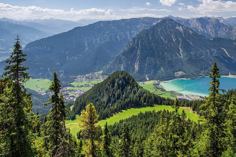 Landscape with town overview