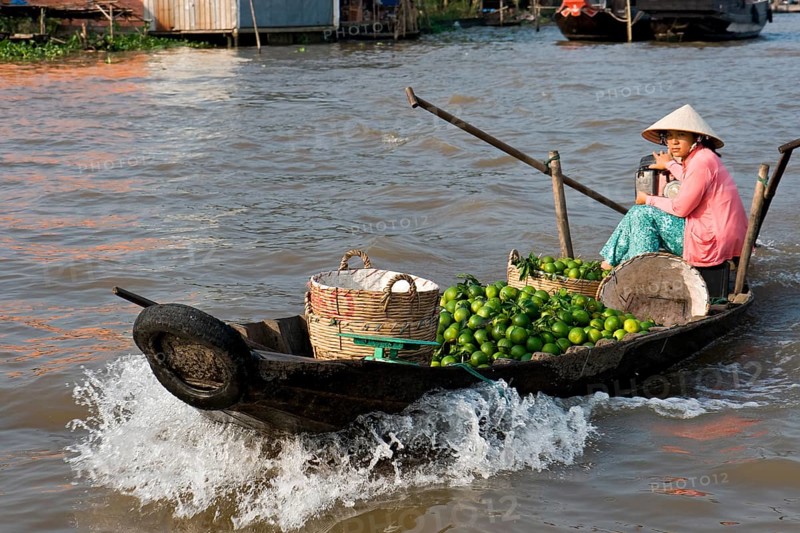 Fruit seller in boat
