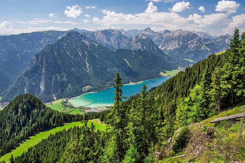 Landscape with Achensee and Karwendel Mountains