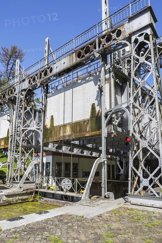 Hydraulic boat lift no. 3 on the old Canal du Centre at Strepy-Bracquegnies near La Louviere