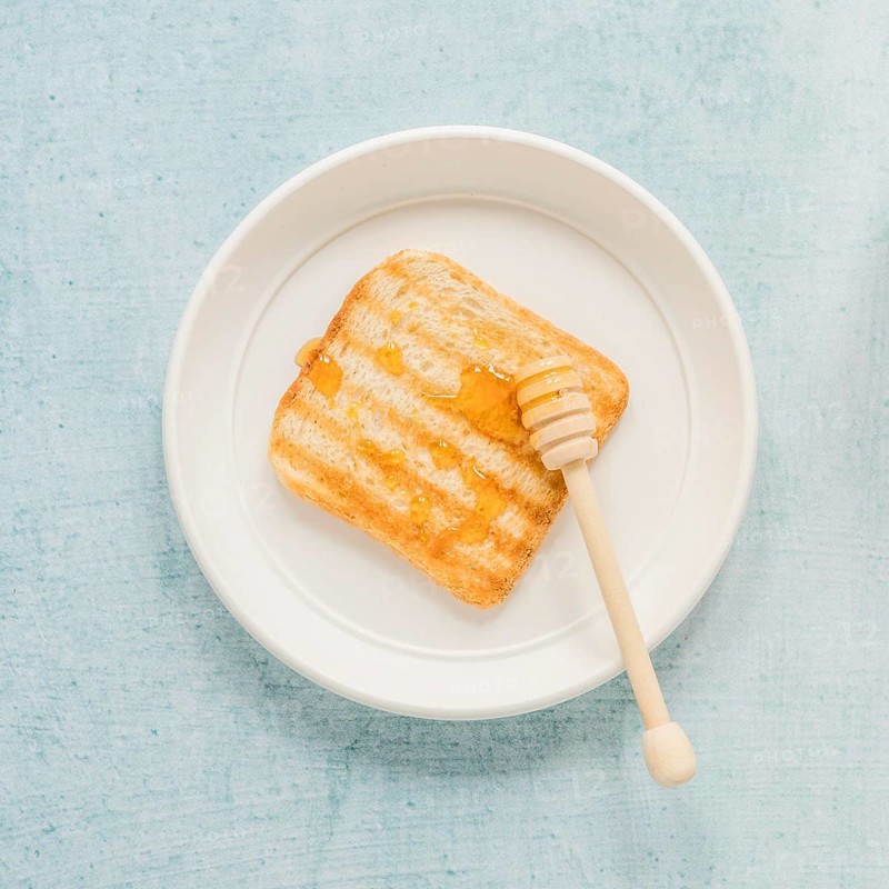 Plate with toast honey