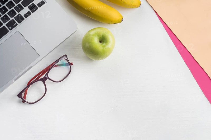 Laptop tasty fruits