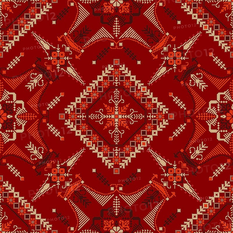 Traditional Latvian embroidery seamless pattern