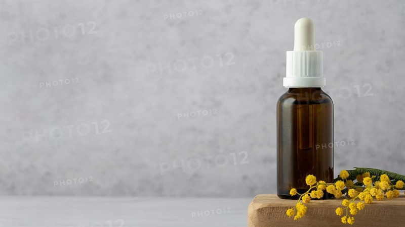 Serum bottle plant with copy space
