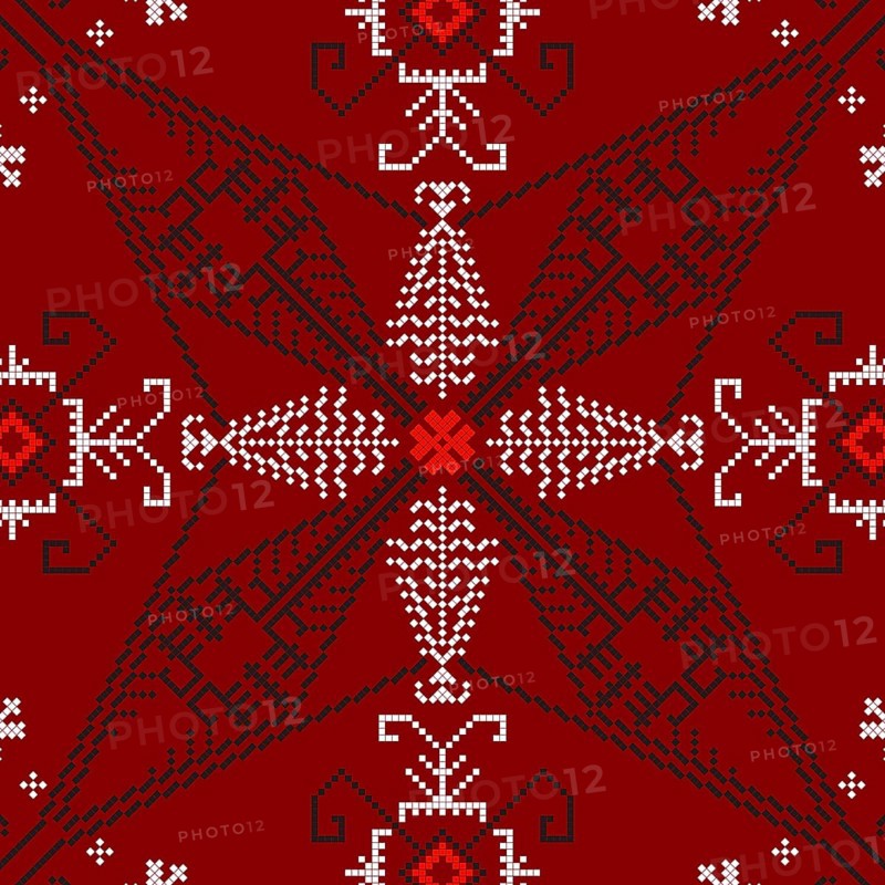 Traditional Latvian embroidery seamless pattern