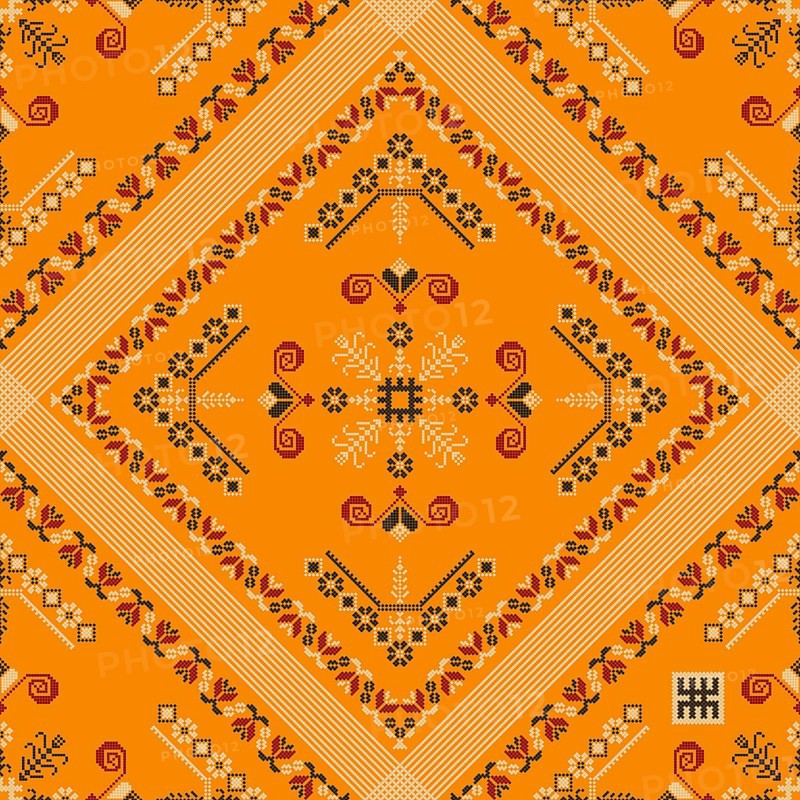 Traditional Latvian embroidery seamless pattern