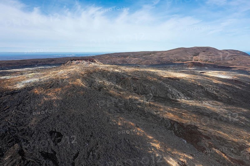 Fagradalsfjall volcano and cooled lava