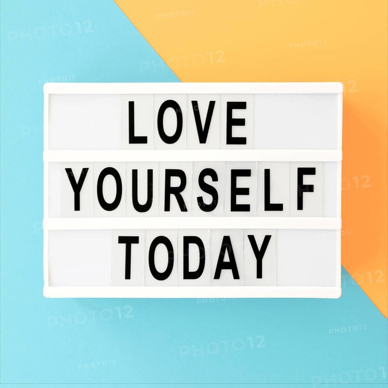 Flat lay inspirational message board