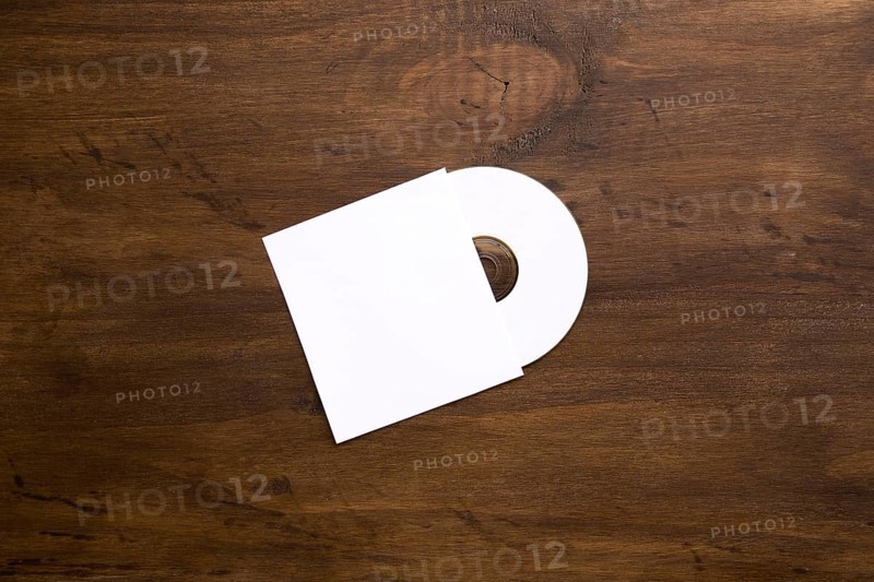Blank cd mockup wooden texture