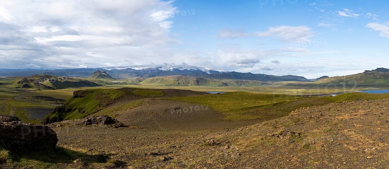 View of Myrdalsjoekull glacier