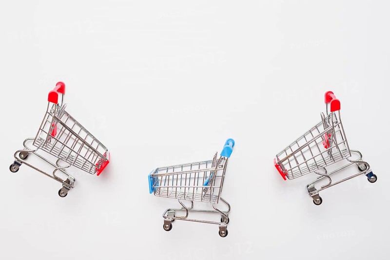 Little toy supermarket carts