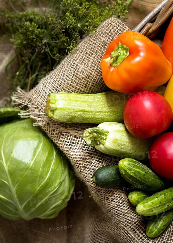 Flat lay autumn vegetables arrangement
