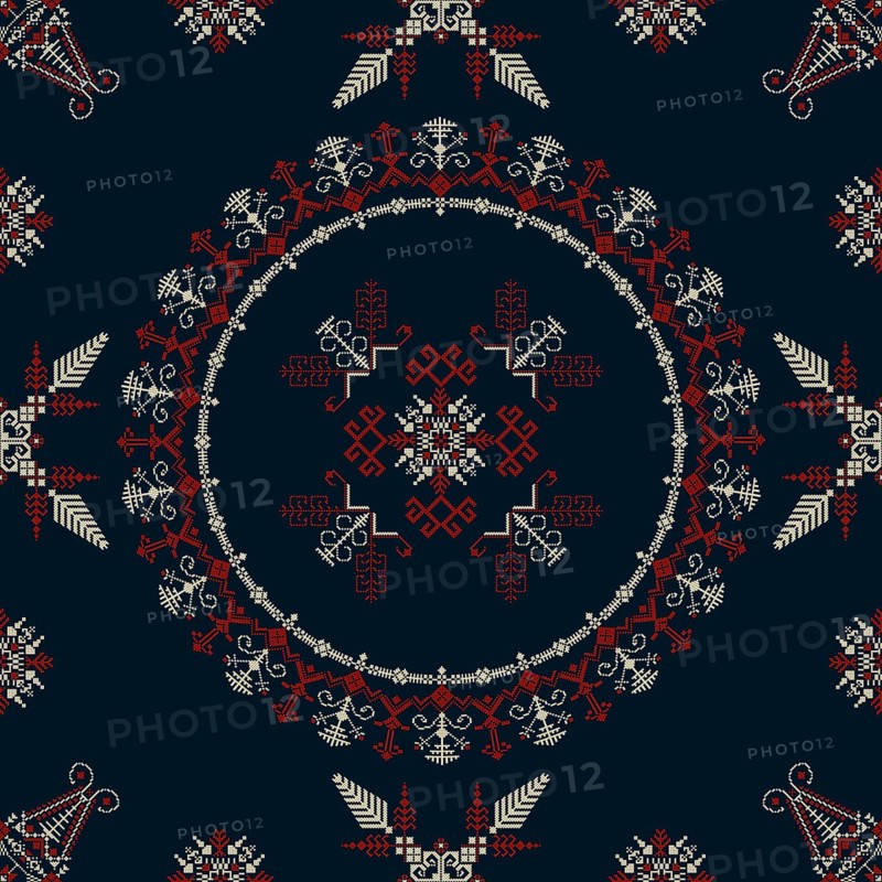 Traditional Latvian embroidery seamless pattern