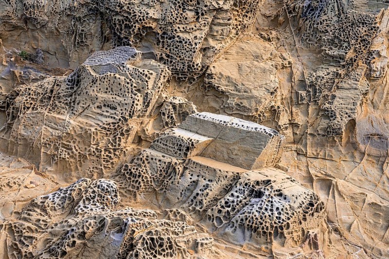 Bizarre rock formations in the Buca delle Fate