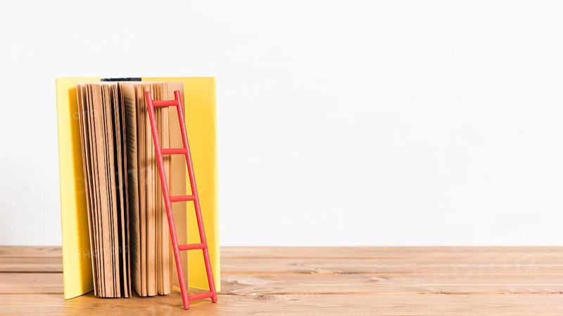 Paper ladder old yellow book