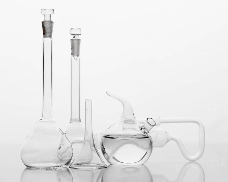 Front view chemicals composition lab with copy space