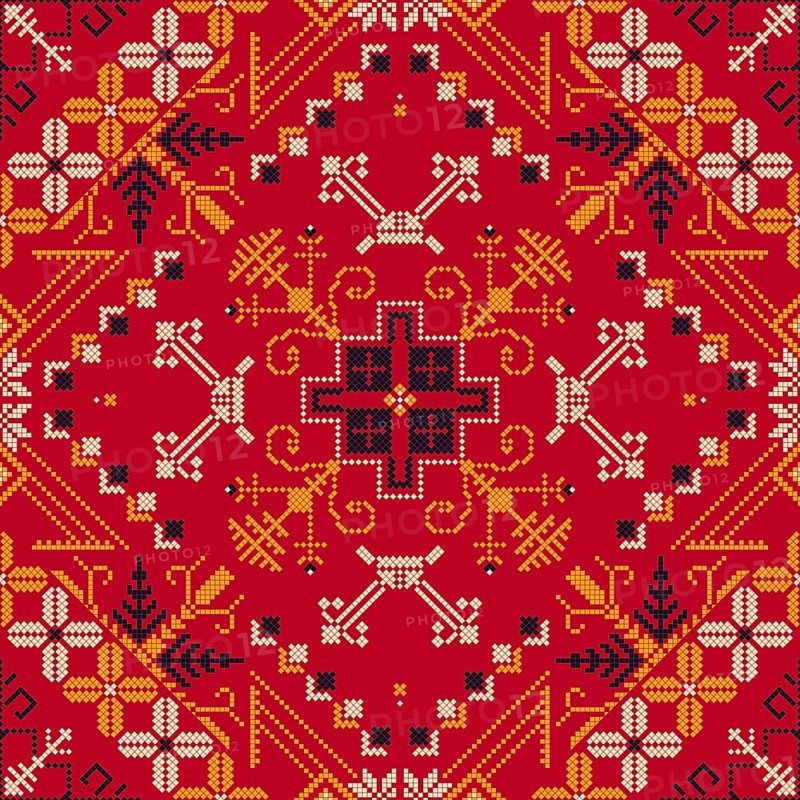 Traditional Latvian embroidery seamless pattern