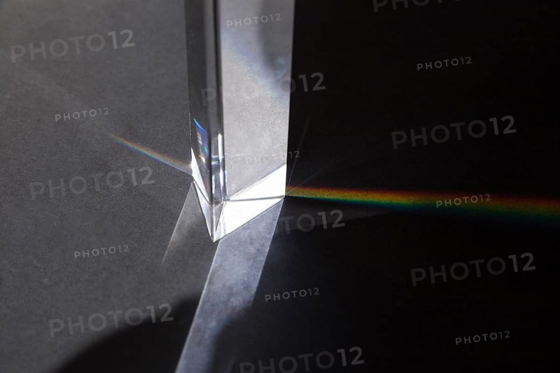 Transparent prism with rainbow