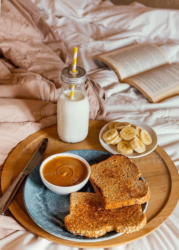 High angle peanut butter milk bread