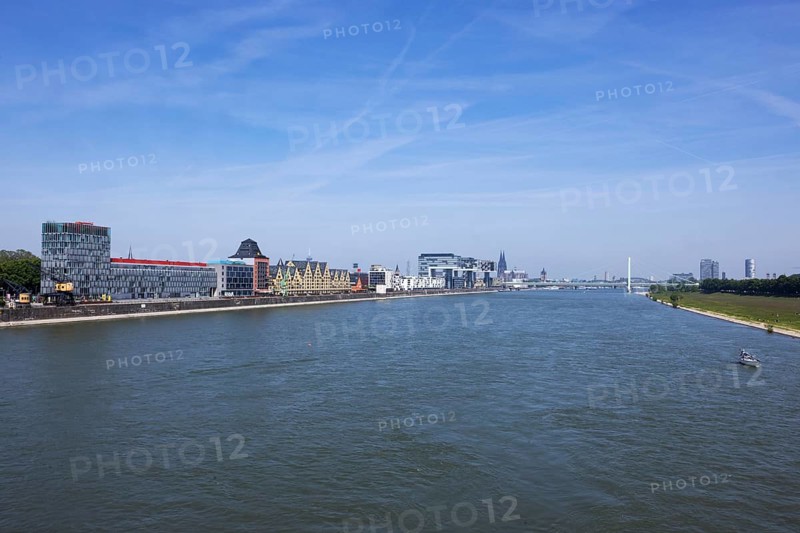 View of Cologne and the Cologne Rheinauhafen from the South Bridge