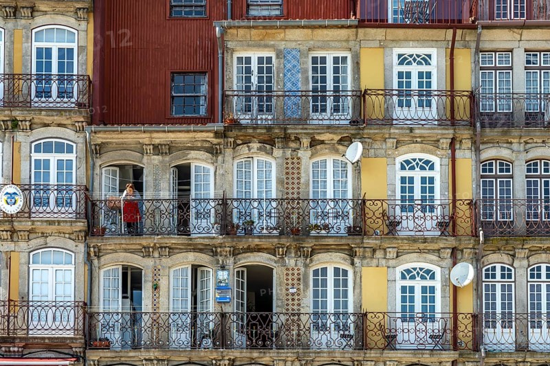 Typical houses in the old town of Porto