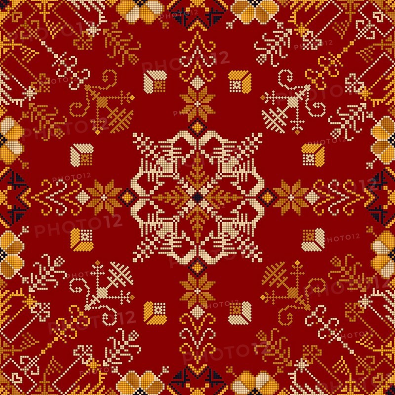 Traditional Latvian embroidery seamless pattern