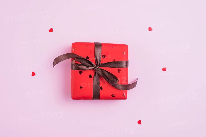 Tiny hearts around valentine s day present