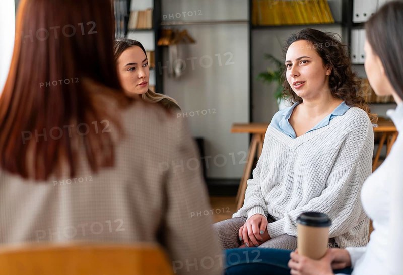 Close up women indoors therapy