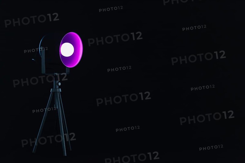 Spotlight with magenta bulb
